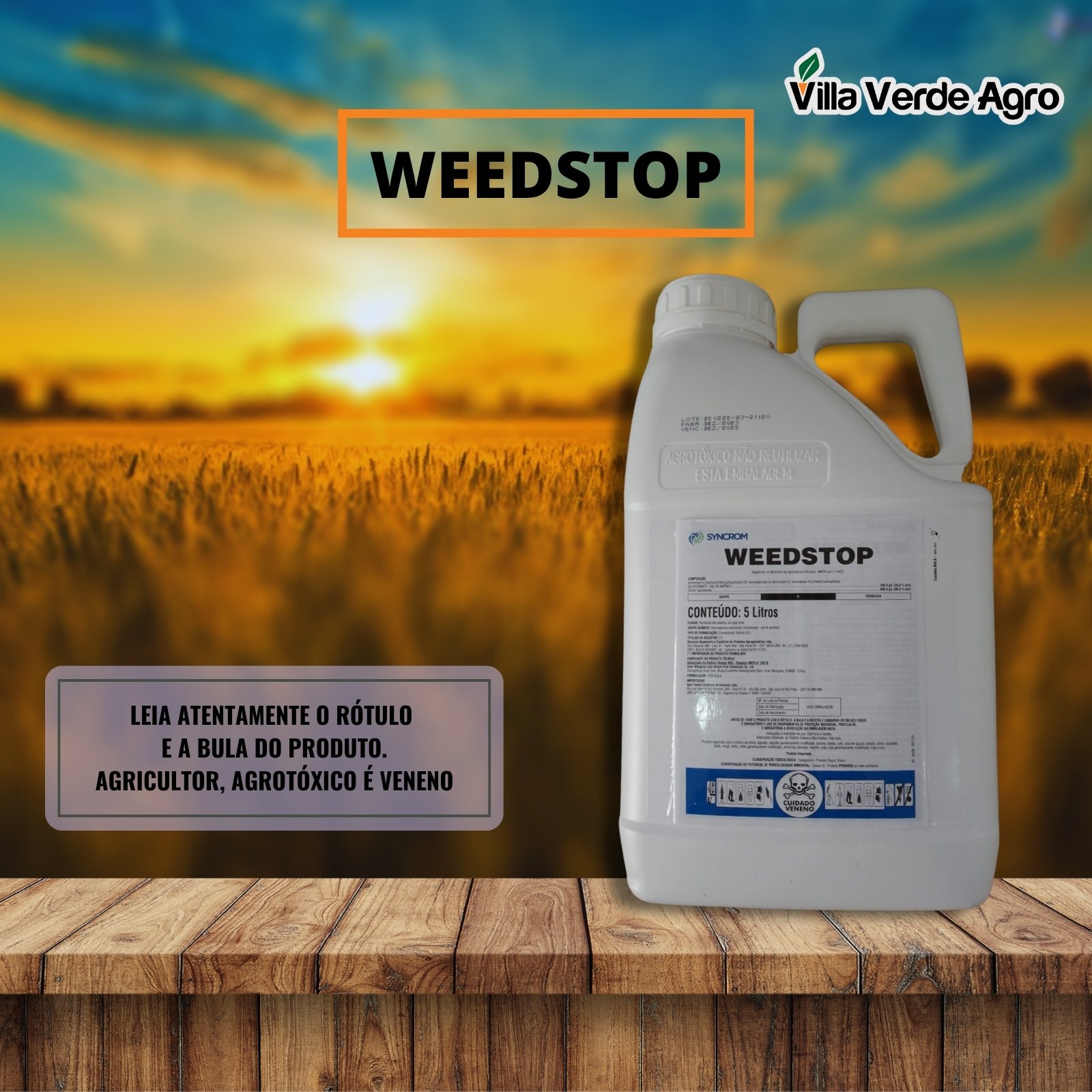 Weedstop Herbicida (Glufosinato) 200 SL NGC CI - 5L