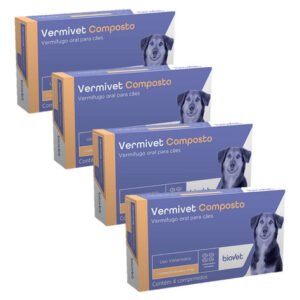 Vermífugo Vermivet Composto Kit 4cx Com 4cps