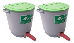 2 Baldes Alimentador 5 L 2 Bicos C/ Tampa Suporte Bezerros