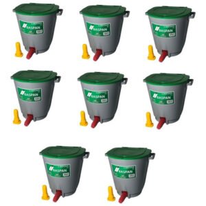 8x Balde Alimentador Baspan 2 Bicos Bezerros Ovelhas 5l