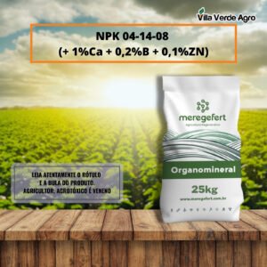 Adubo Plantio Organo Mineral NPK 04 14 08 + 1% Ca + 0,2%B + 0,1%ZN - 25kg