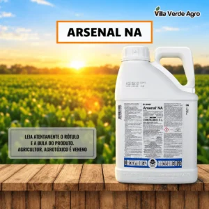 Embalagem de 5 litros do herbicida Arsenal NA da BASF, com imazapir