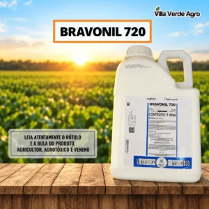 Embalagem de 5 litros do fungicida Bravonil 720 da Syngenta com clorotalonil