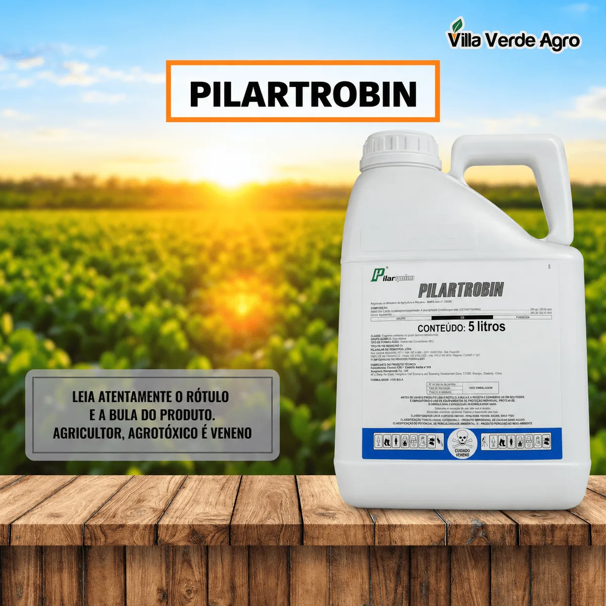 Galão de 5 litros do fungicida Pilartrobin com azoxistrobina 250 g/L